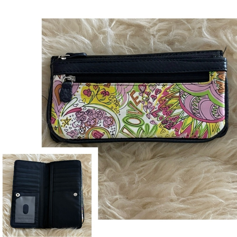 Black and Floral Card Holder Wallet